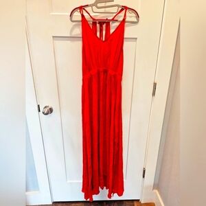 Cupshe Red Tie-Back Maxi Dress Size Small – Boho Summer Beach Style